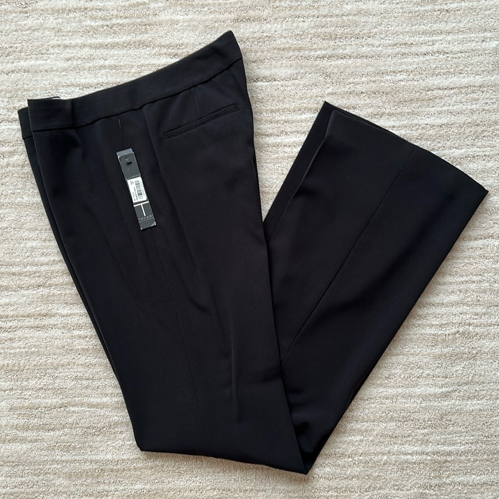 TAHARI Hazel Black Dress Pants Slacks Flared Leg Lightweight Pockets Size 4